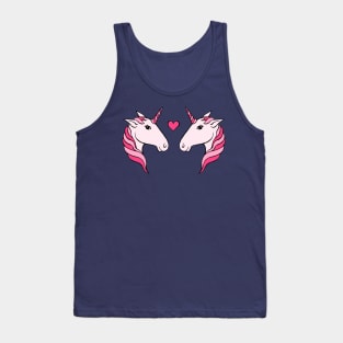 Pink Unicorn Couple Tank Top